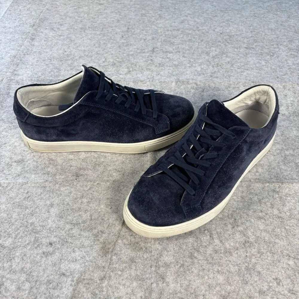 Thom Sweeney Blue Suede Lace Up Sneakers 515051 Mens Size 7.5 Italy MSRP $495